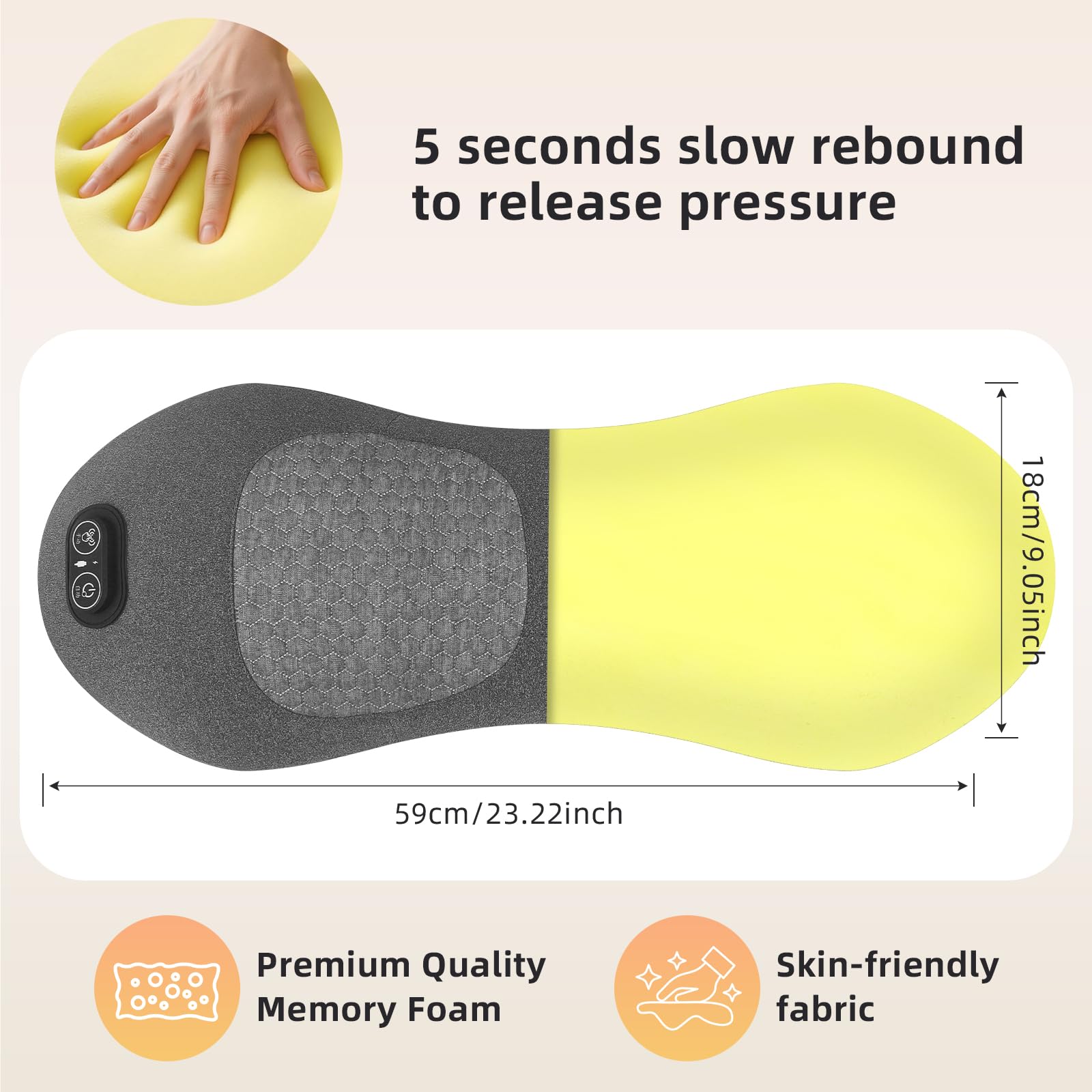 Moisture-wicking fabric surface of Sanivor lumbar massager image