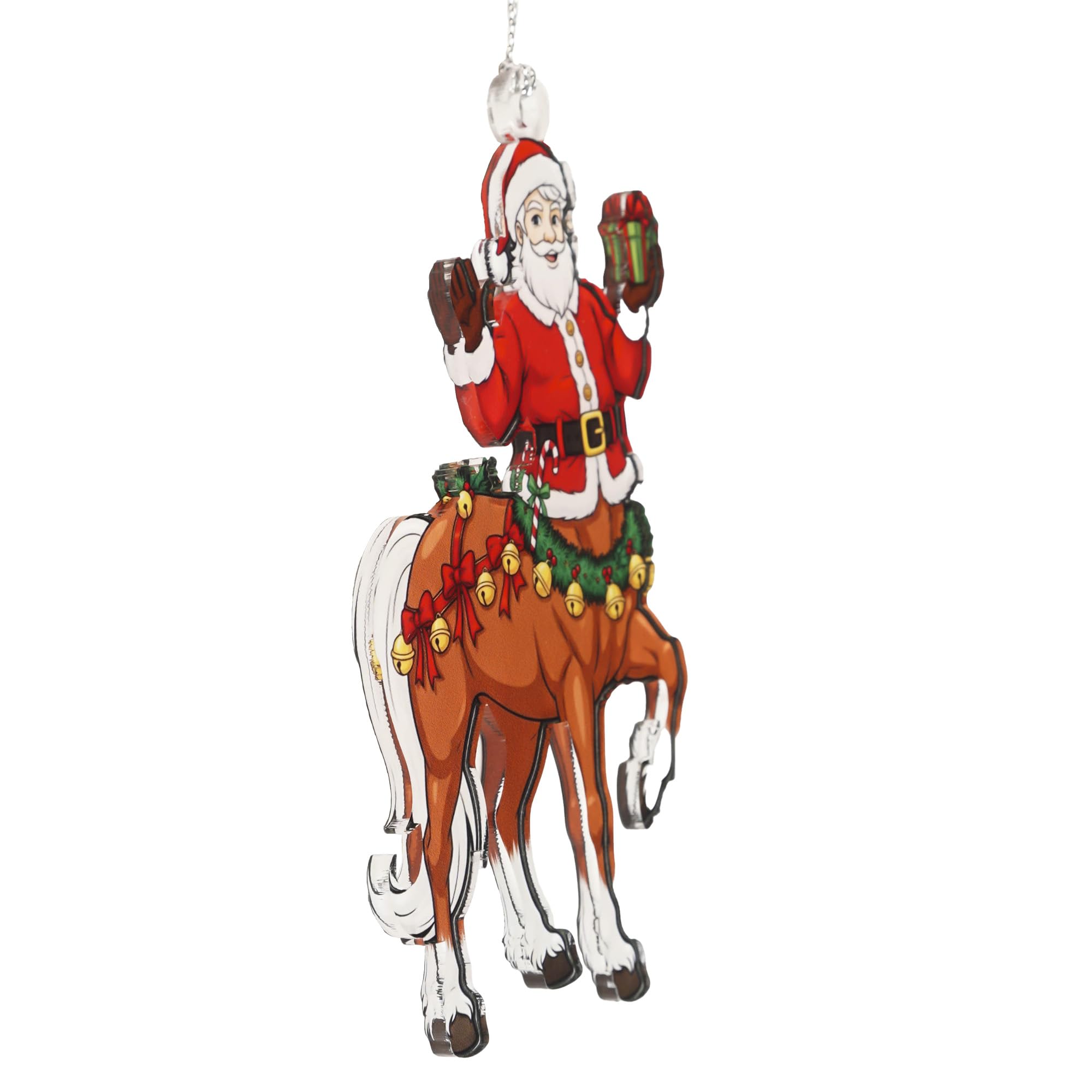 Santa Centaur Funny Santa Gag ornament close up