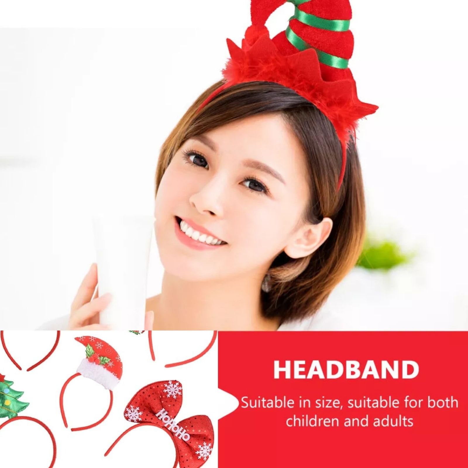 One size fits all flexible headbands for SEVEN STYLE holiday headbands