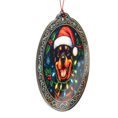 Colorful festive ornament showing dog motif
