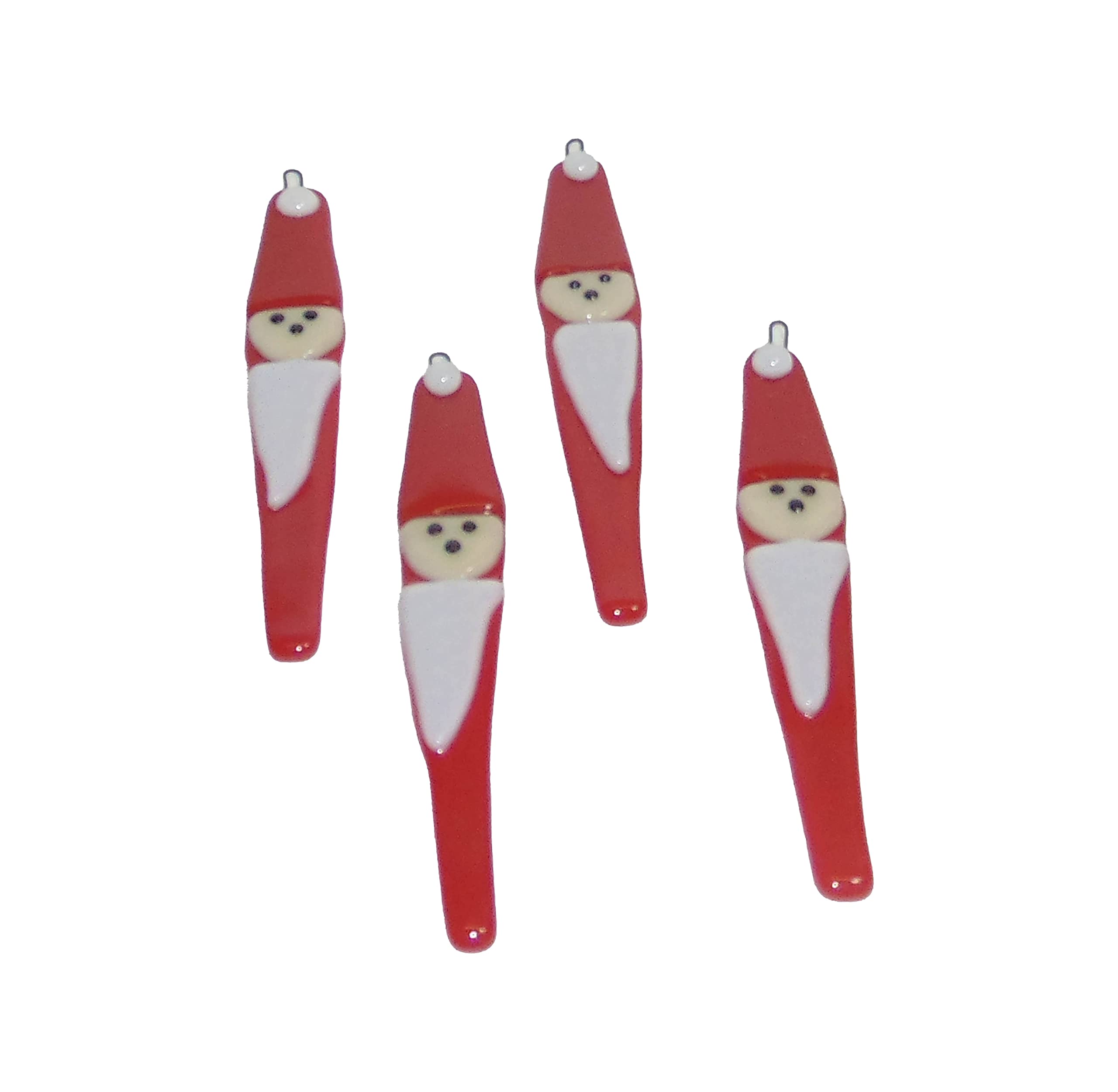 Fused glass Santa ornament for holiday decor