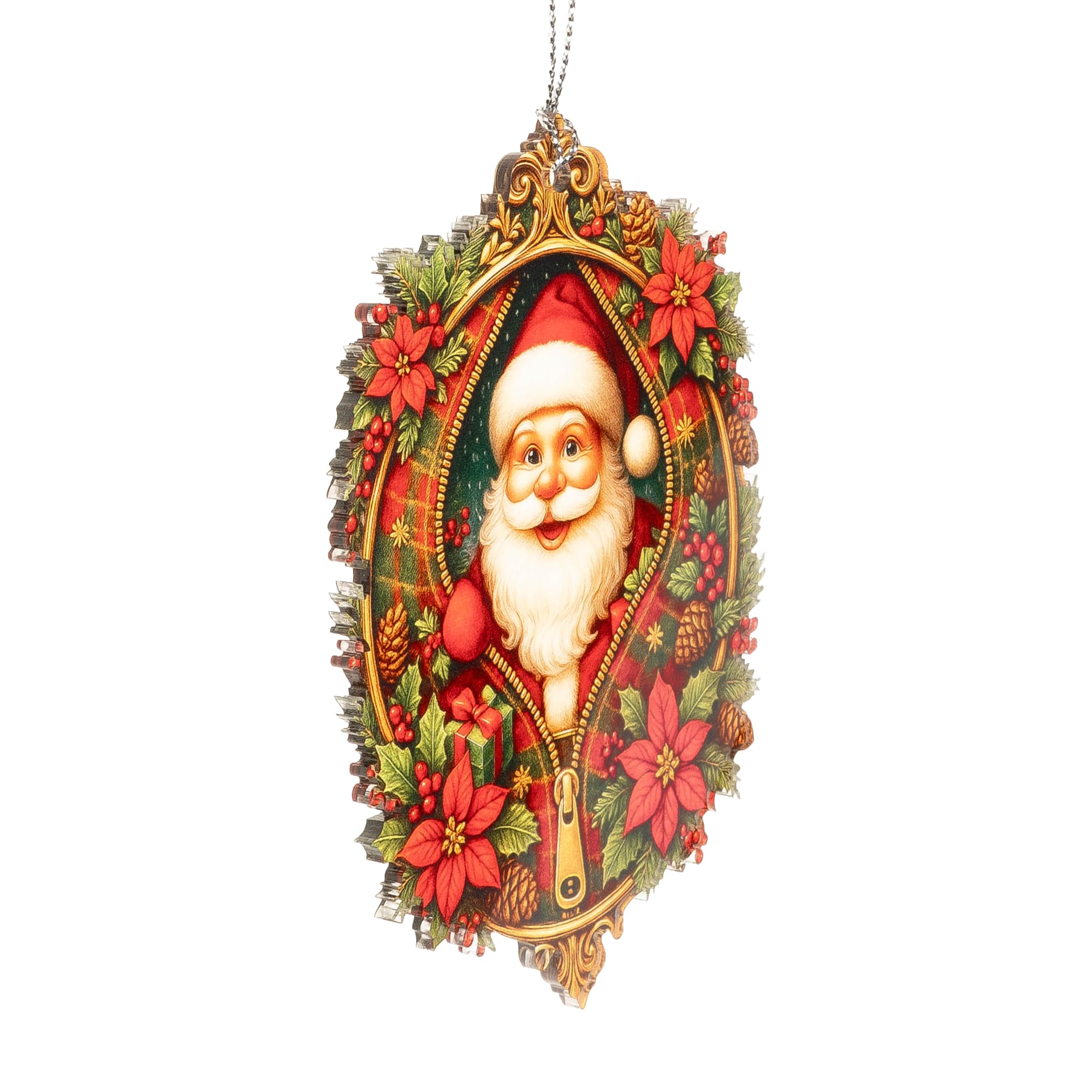 Santa ornaments for christmas tree decorative piece