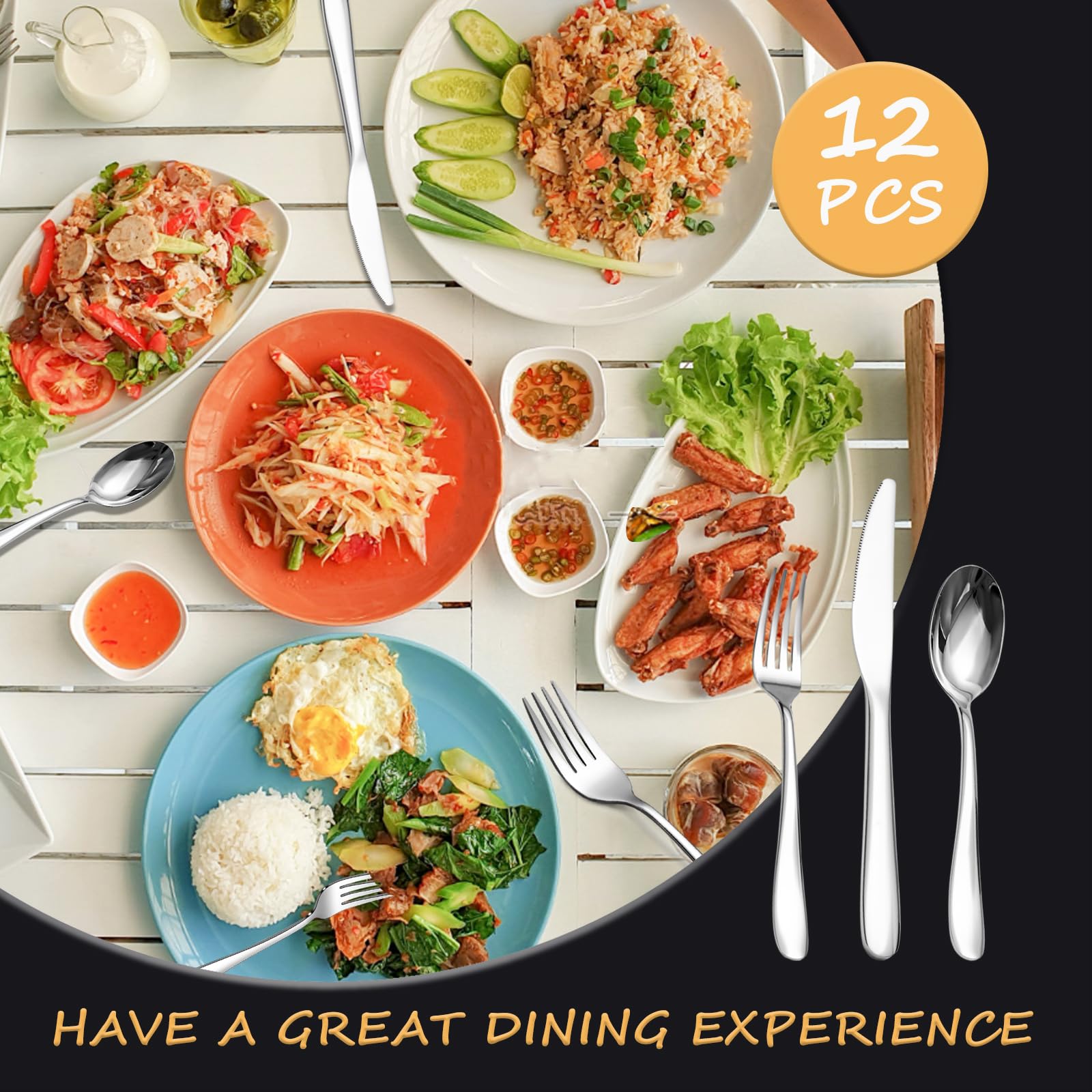 SANTUO 7.3 inch dinner spoons 4pcs