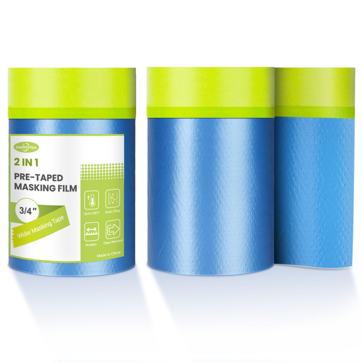 SARDVISA 2-rolls pre-taped masking film 22x66 for painting