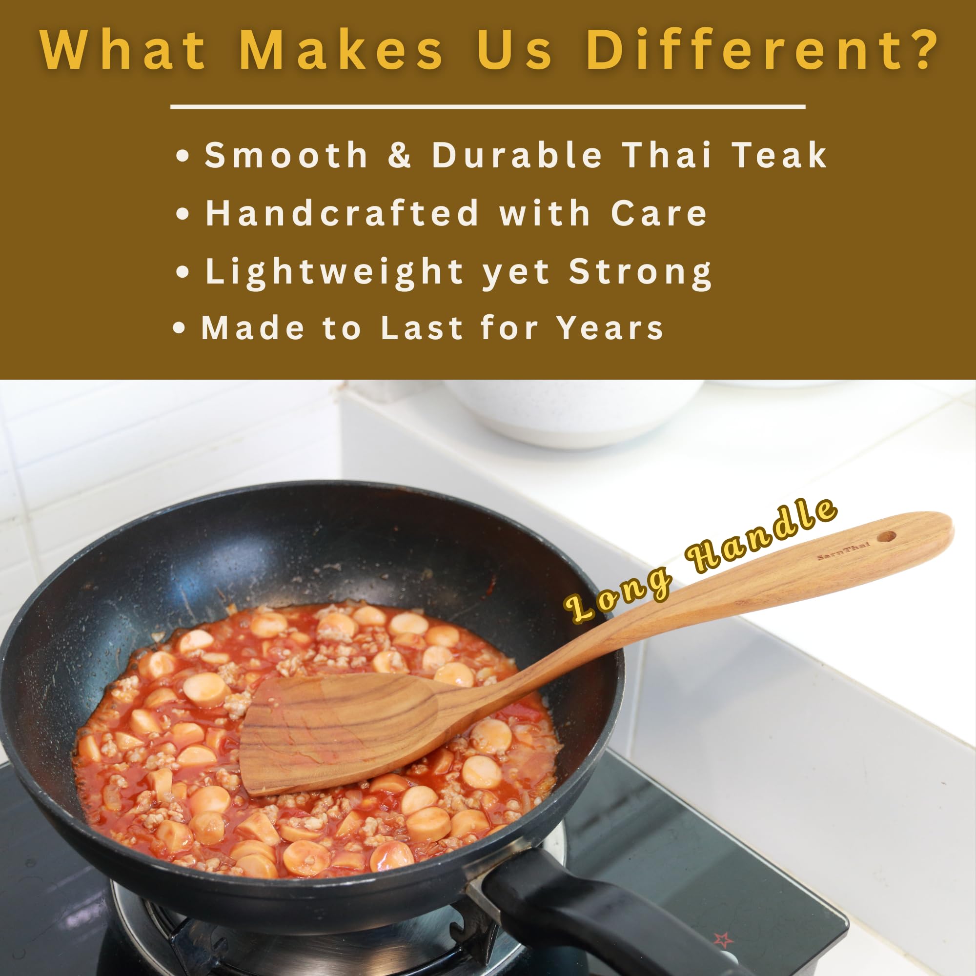 SarnThai spatula with hanging hole for storage