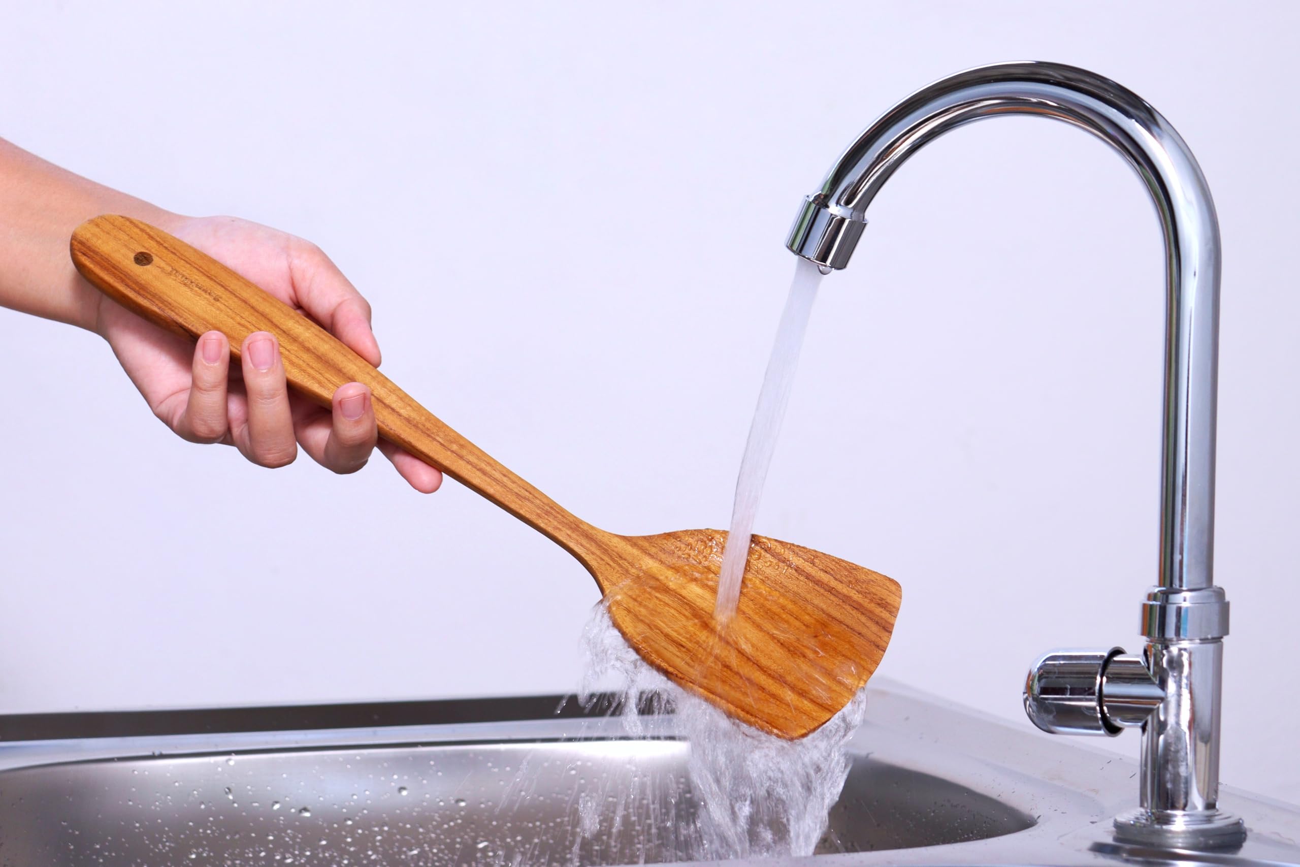Teak wooden wok spatula handcrafted in Northern Thailand