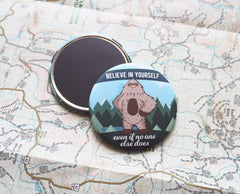 Sasquatch fridge magnet 2.25 inch round design