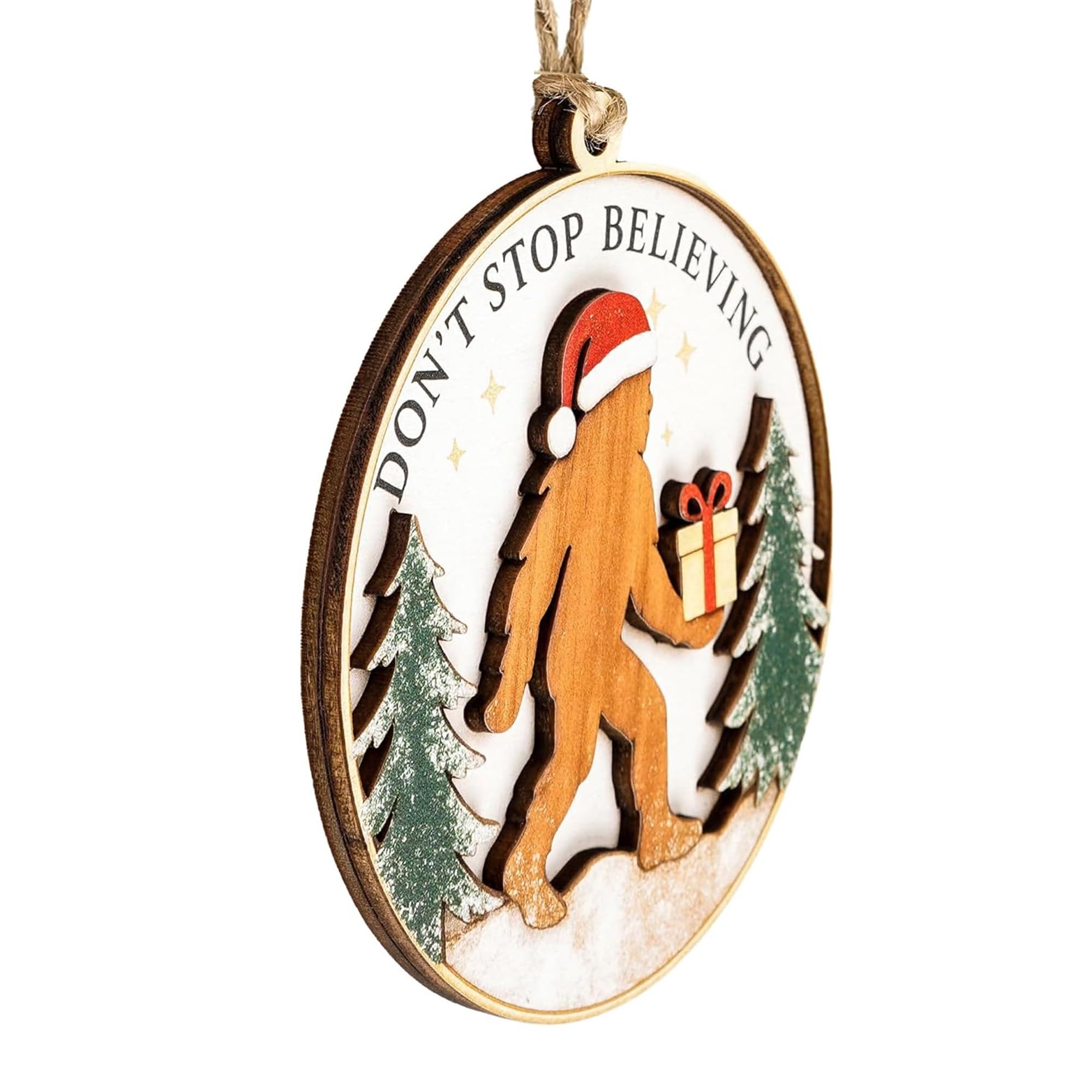 Sasquatch Gift handcrafted wooden ornament engraving