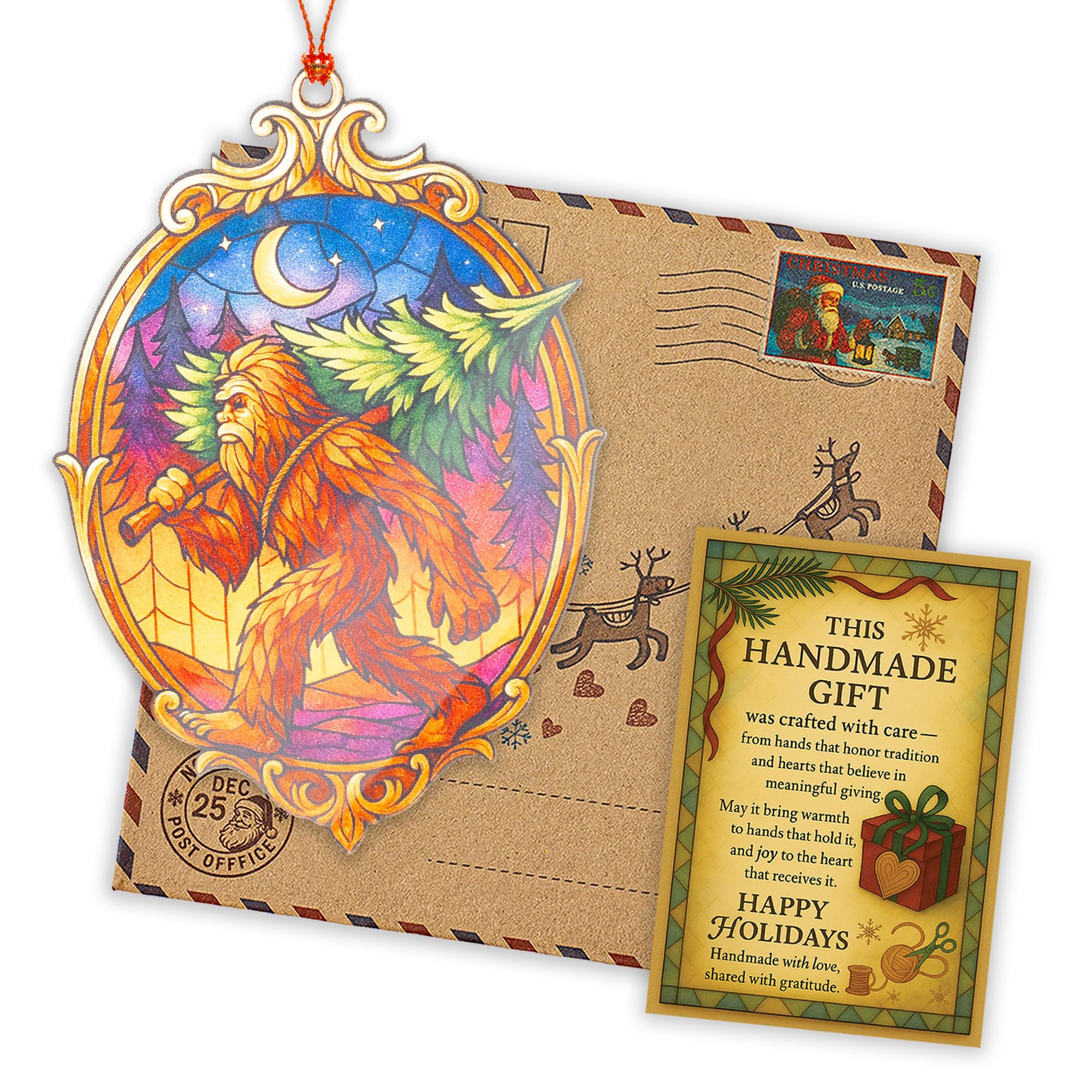 Sasquatch Gifts bigfoot ornament decorative close up