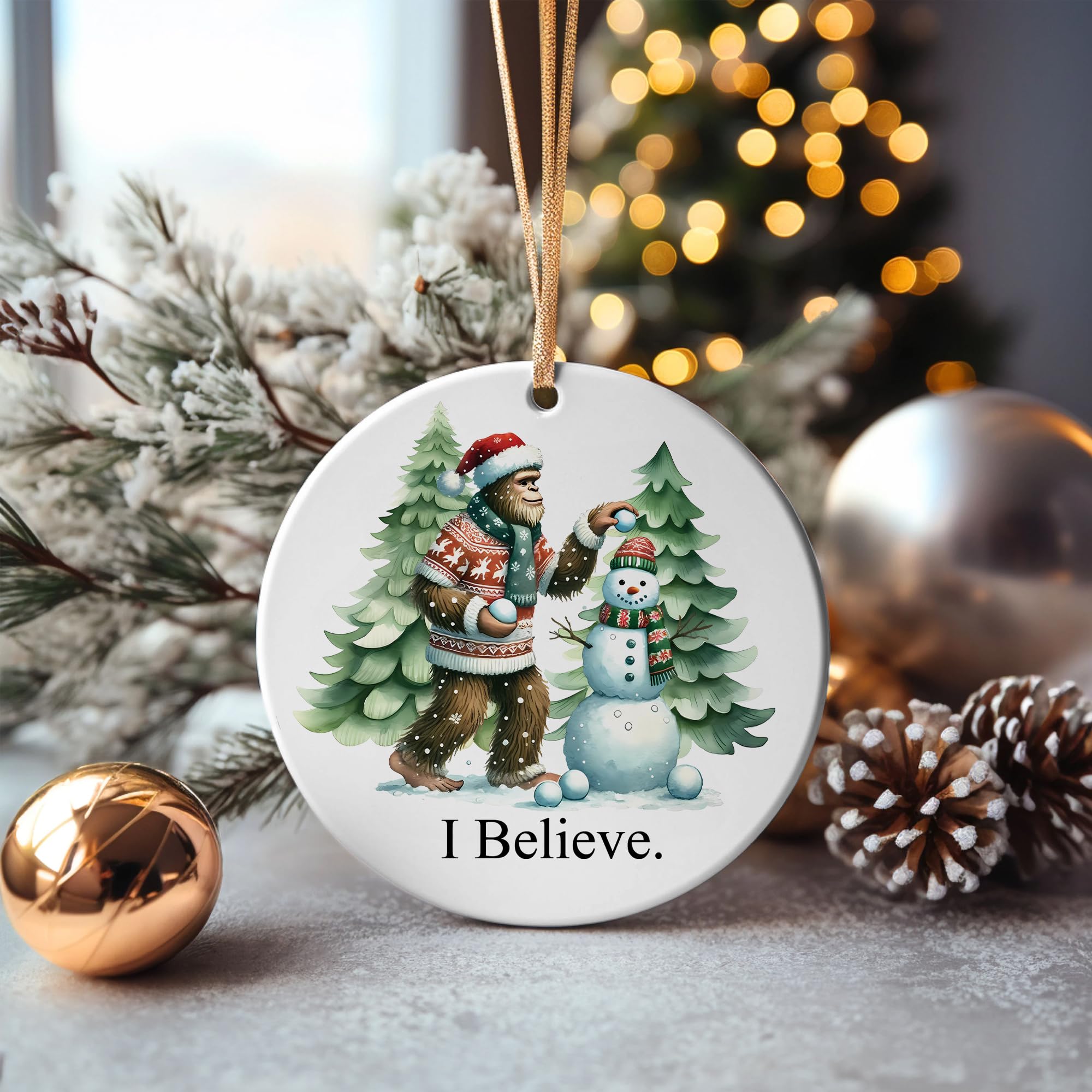 I Believe text on base of ornament