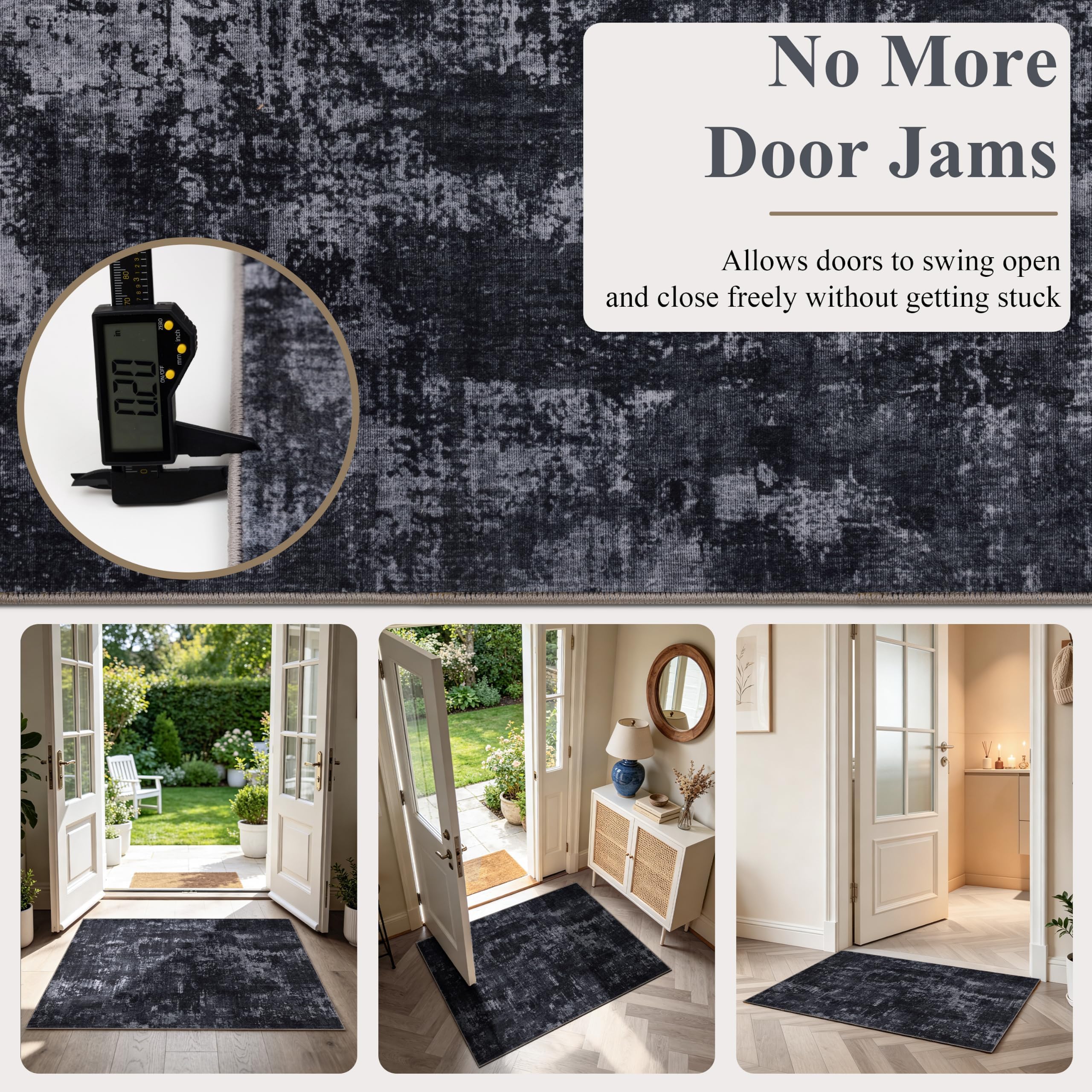 Sasttie faux cashmere entryway rug 2x3