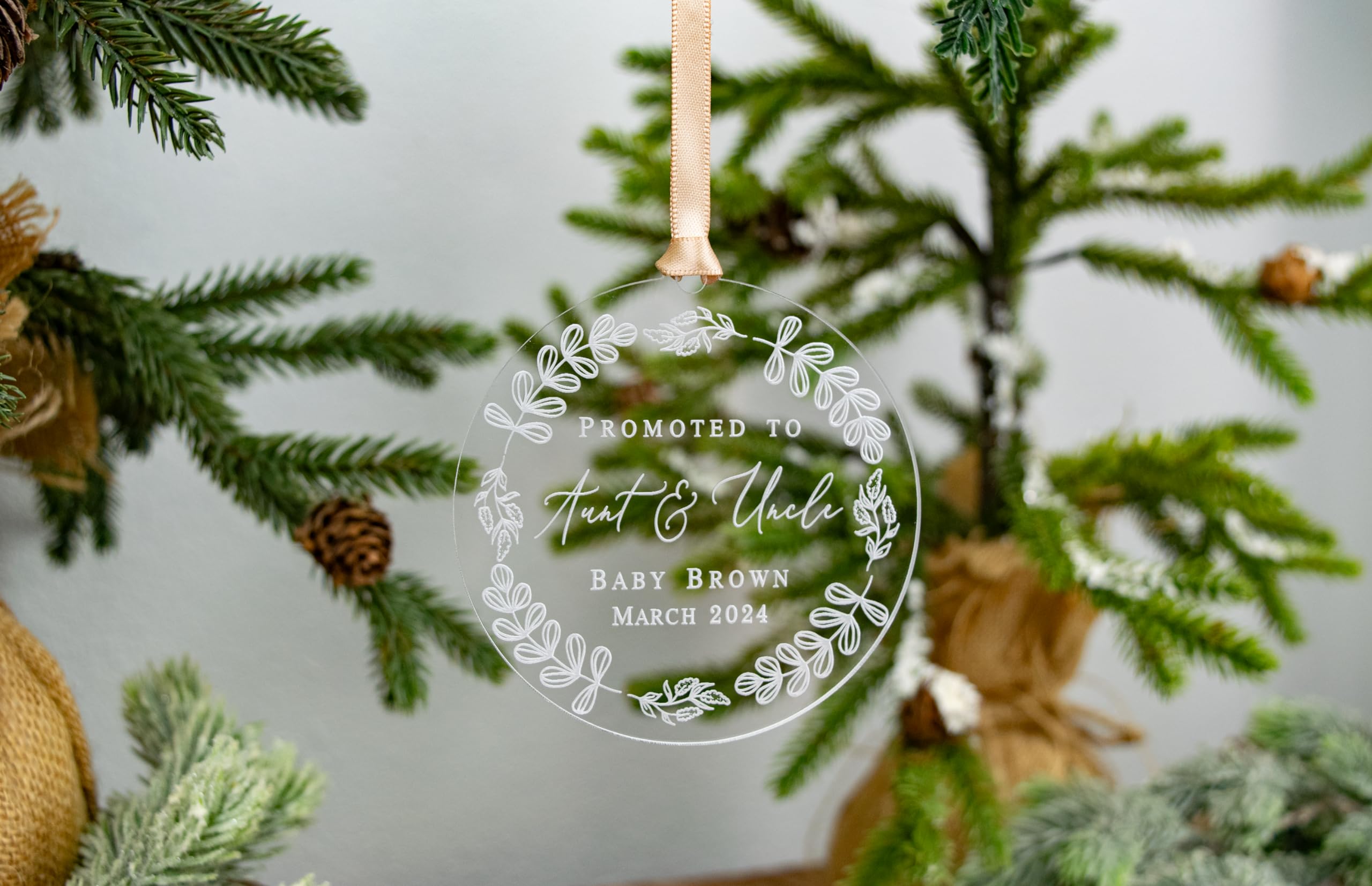 Satin ribbon hanging ornament ready for display