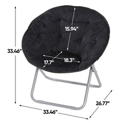 Foldable chair in black for dorm room or apartment use