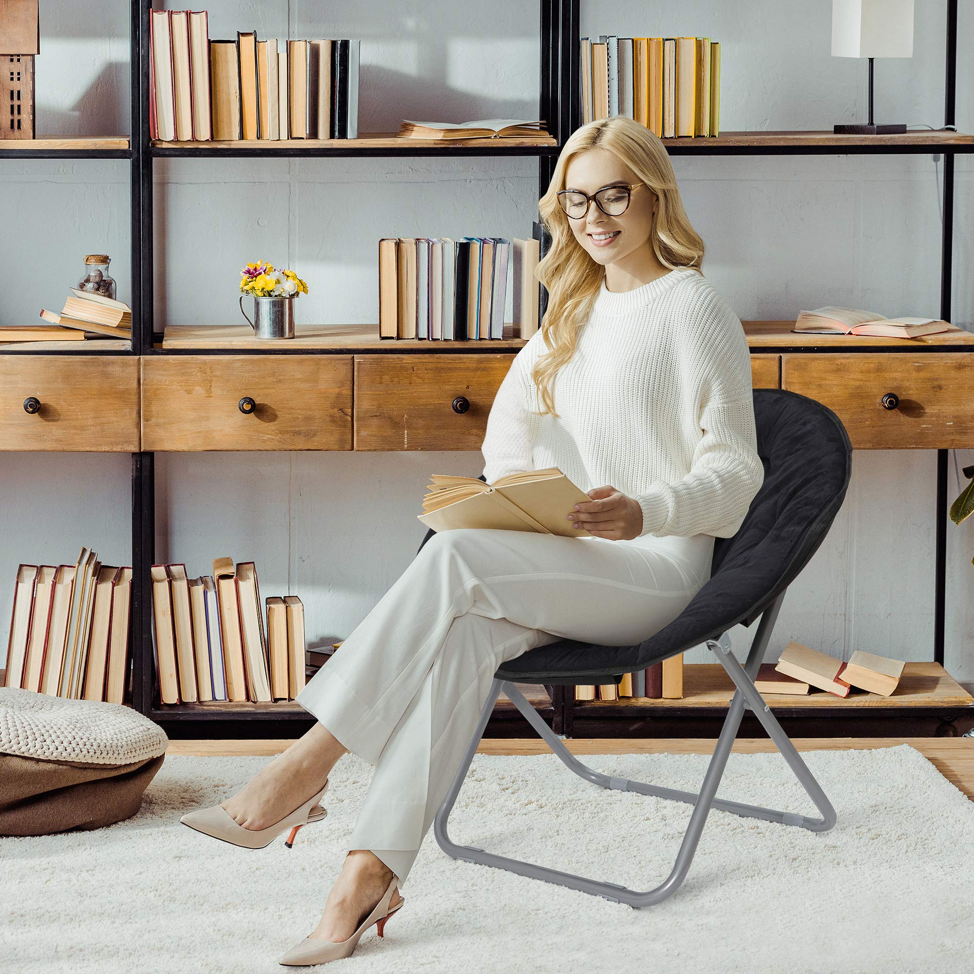 Moon Chair Soft Lounge Chair by Saturnpower with metal base