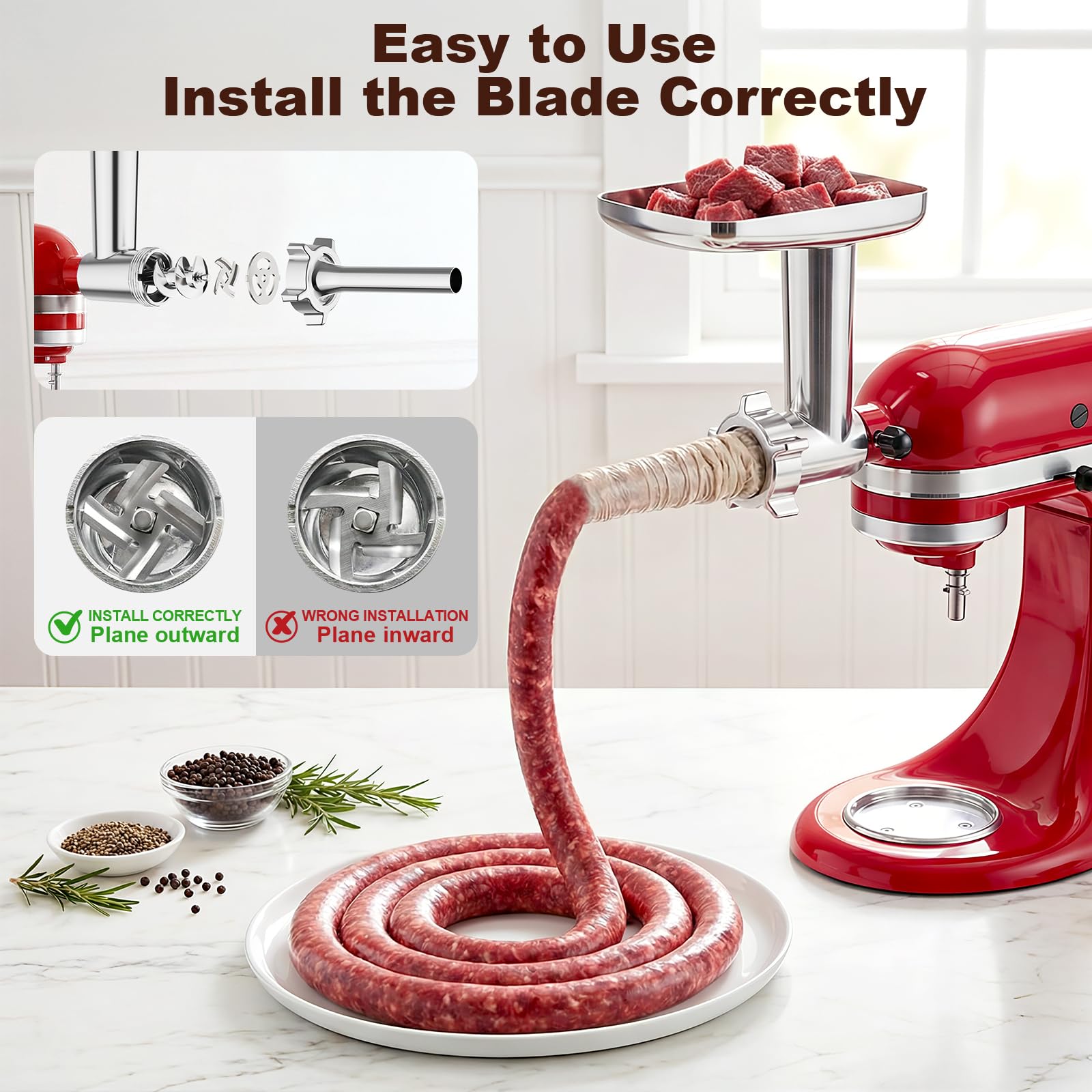 Cheese grater attachment with 4 blades for shredding