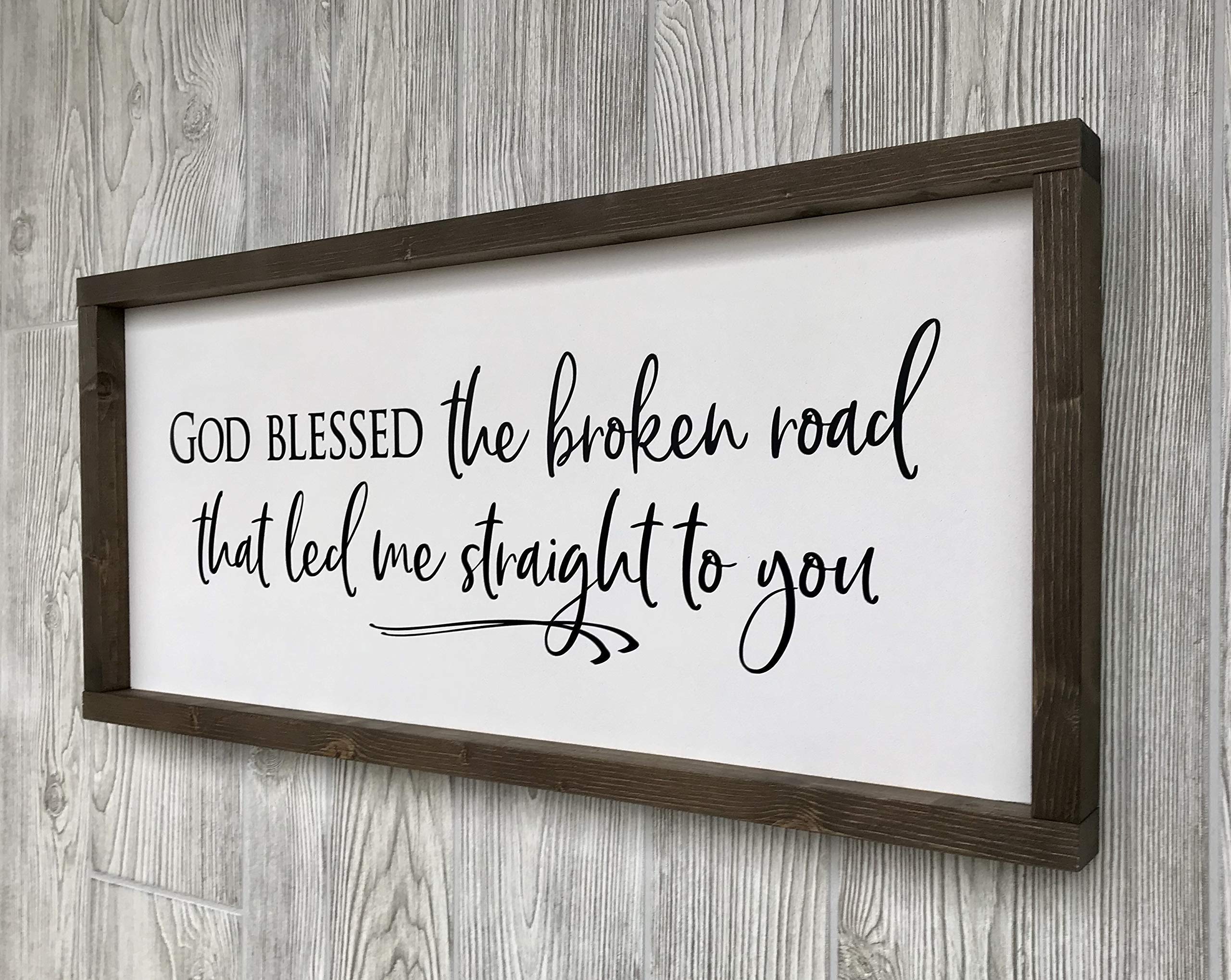 Framed pine wood farmhouse sign ready to hang or stand