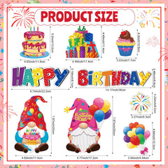 9 pieces multicolor birthday magnet set for metal surfaces