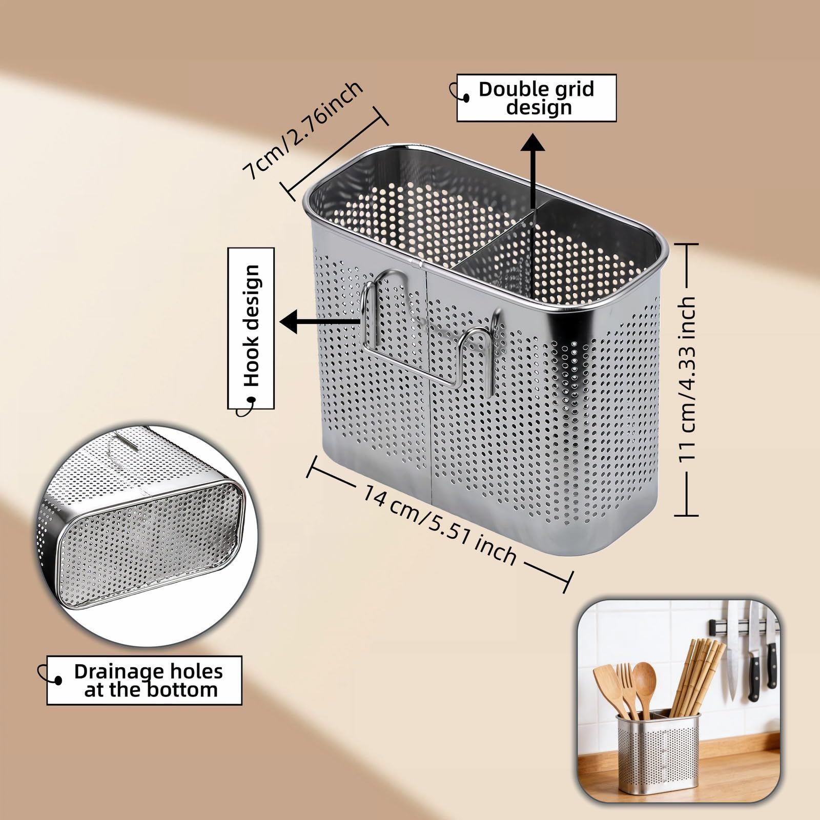 SAYUANVA kitchen utensil holder for countertop storage