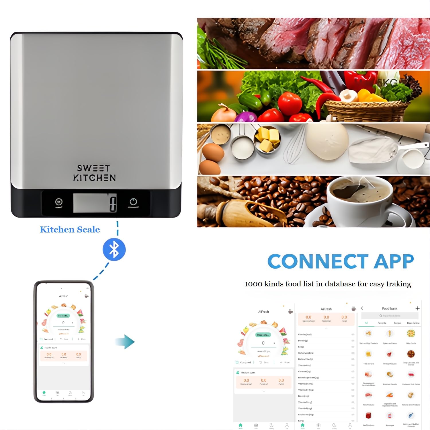 Digital kitchen scale with 11 lb capacity