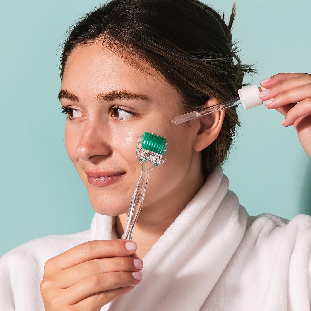 Compact travel-friendly derma roller for hair and skin care