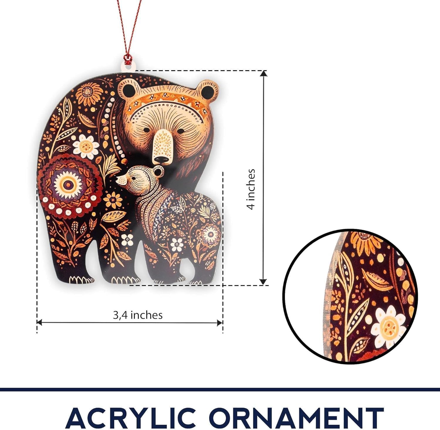 Scandinavian charm bear ornament for Christmas decor