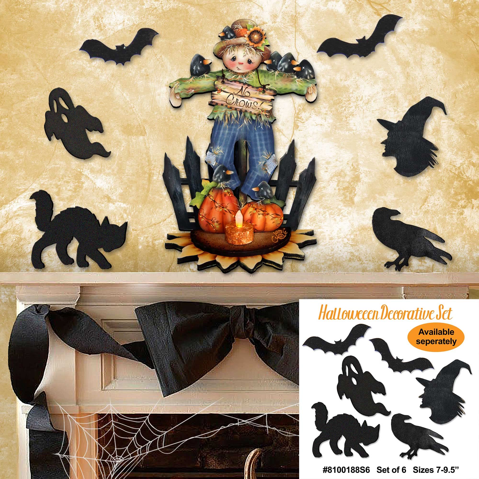 Jamie Mills-Price Halloween decor scarecrow wall sign
