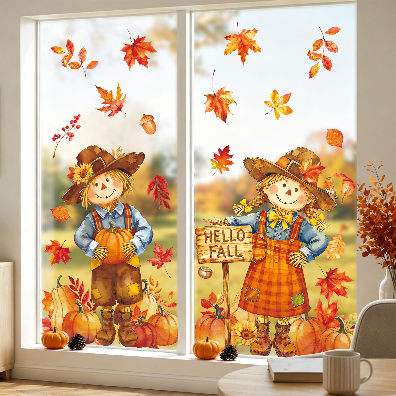 Double-sided printed window cling by AnyDesign 11.8 x 35.4 inch