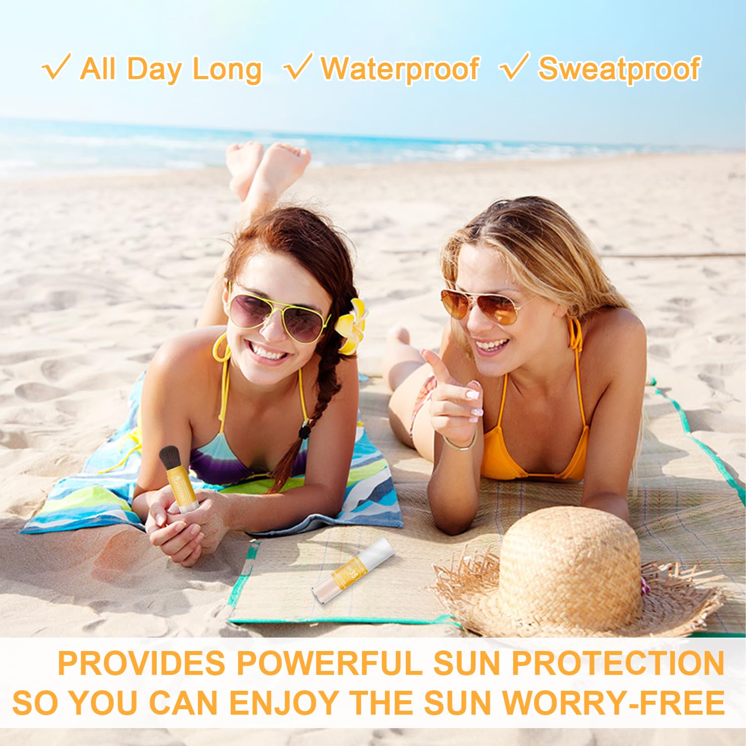 Mineral sunscreen powder for outdoor use and beach days