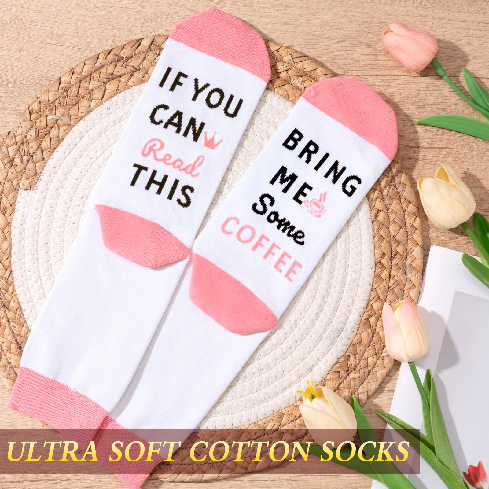 Soft cotton printed socks included in gift basket