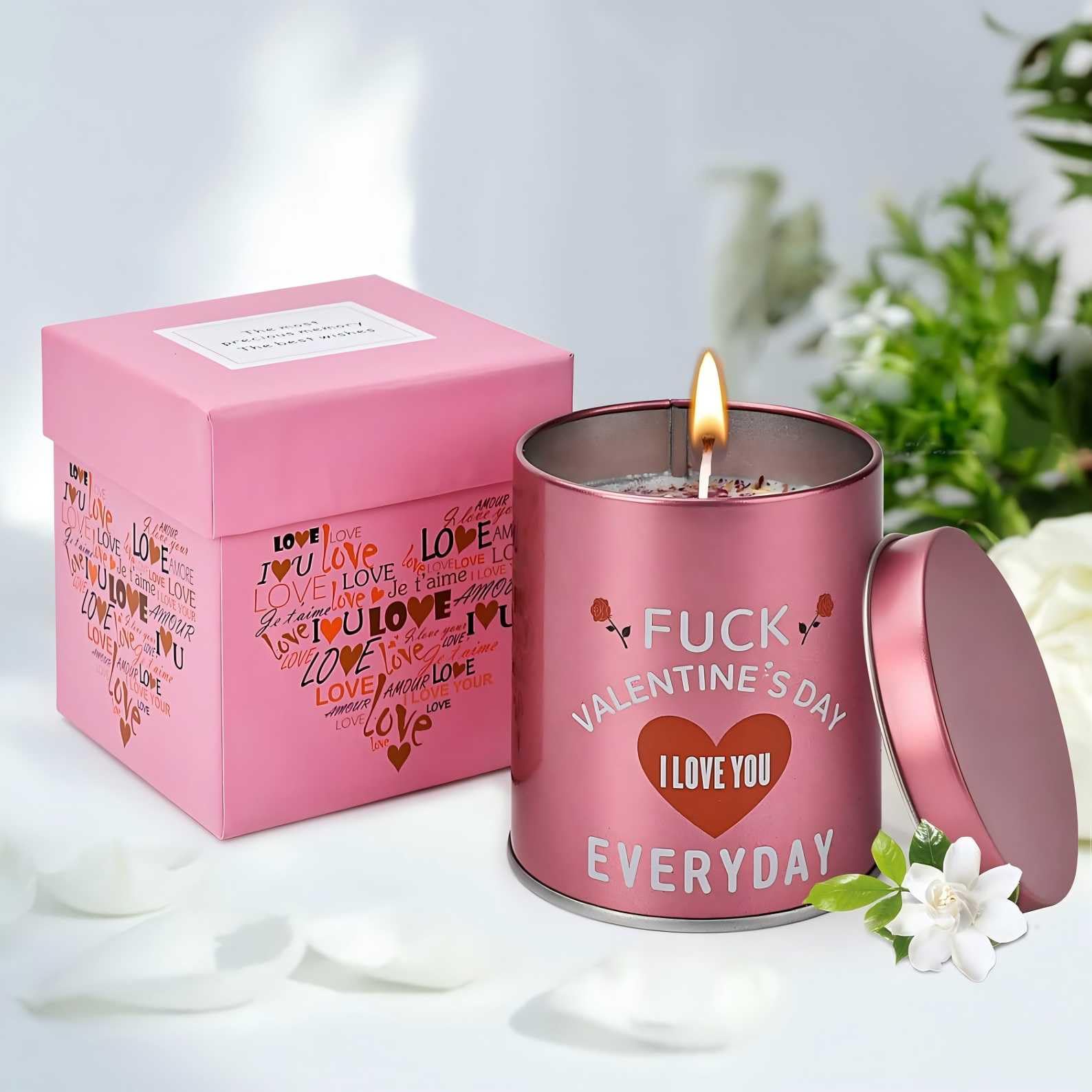 Valentines Day gift for her Tin Soy Candles 9oz jar candle