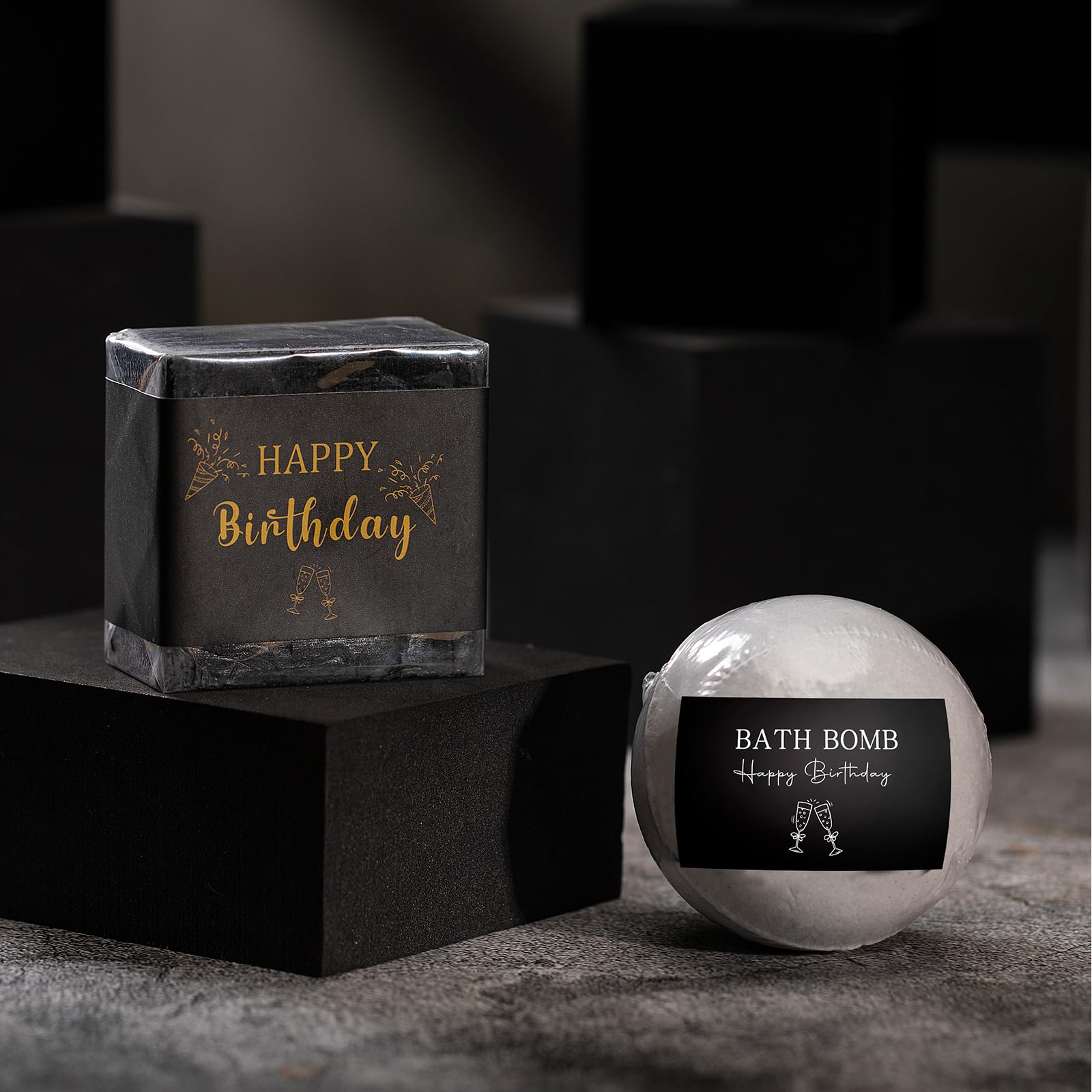 Bath salt ball included in the box