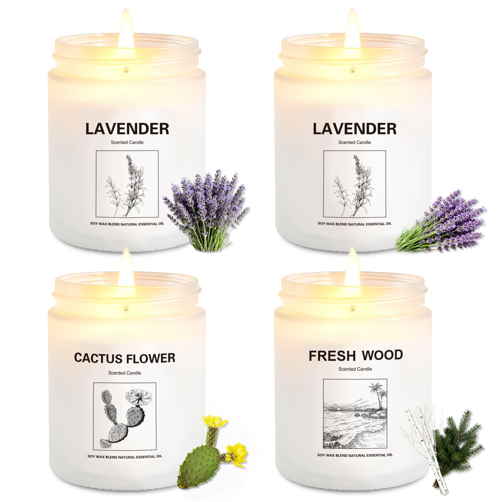 Scented Candles for Home four pack gift set packaging