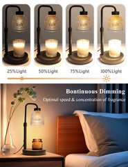 Metal weighted base and glass shade candle warmer