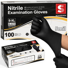 Schneider Black Nitrile Gloves 50 count pack
