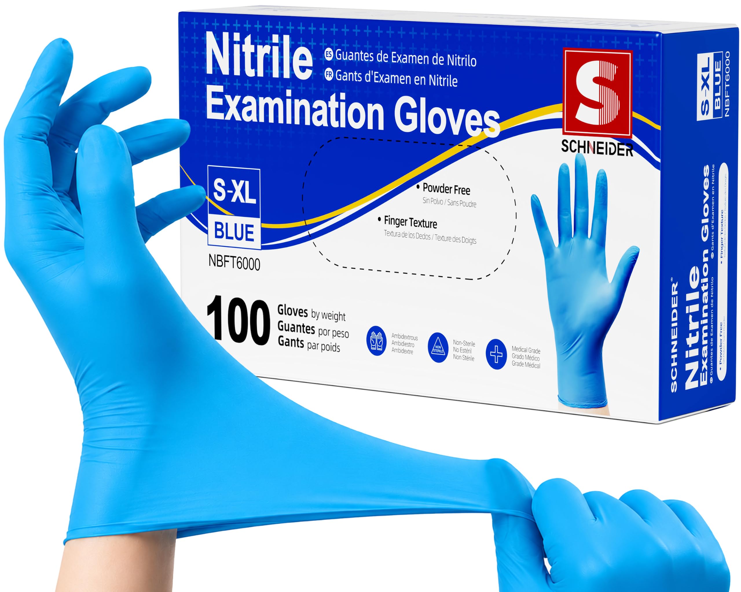 Schneider Medical Exam Glove nitrile latex-free powder-free for medical exams and daily tasks