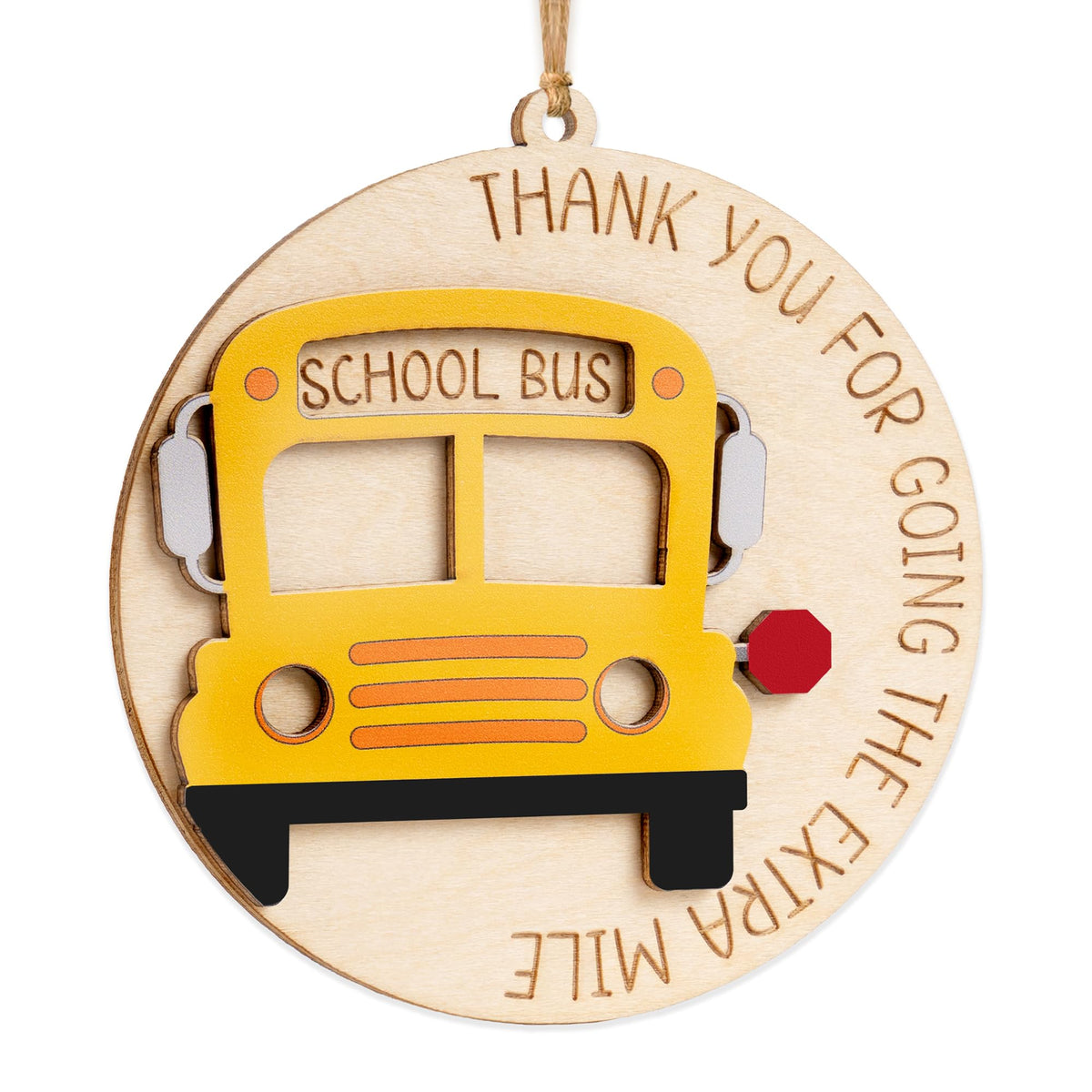 School Bus Driver Ornament wooden keepsake 3.9 inch