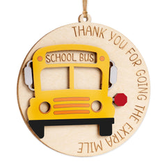 School Bus Driver Ornament wooden keepsake 3.9 inch