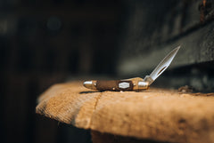 Saw cut Delrin handle on Schrade Old Timer Mighty Mite knife