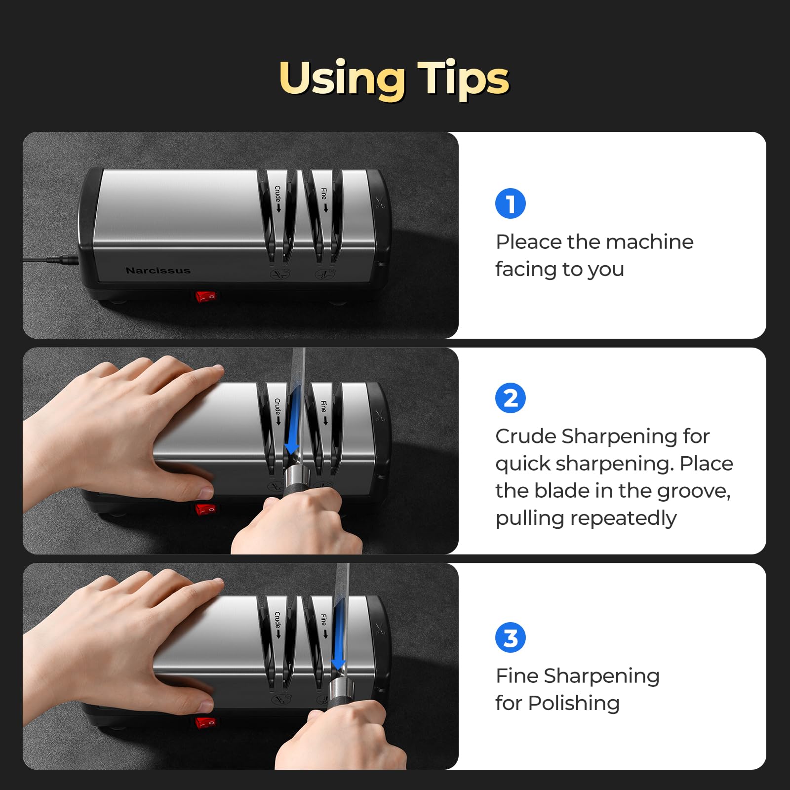 Scissors sharpener feature of Narcissus S867