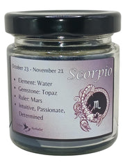 SCORPIO Zodiac Soy Wax Candle 4oz jar