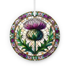Scottish Christmas Thistle Handmade Ceramic Ornament front
