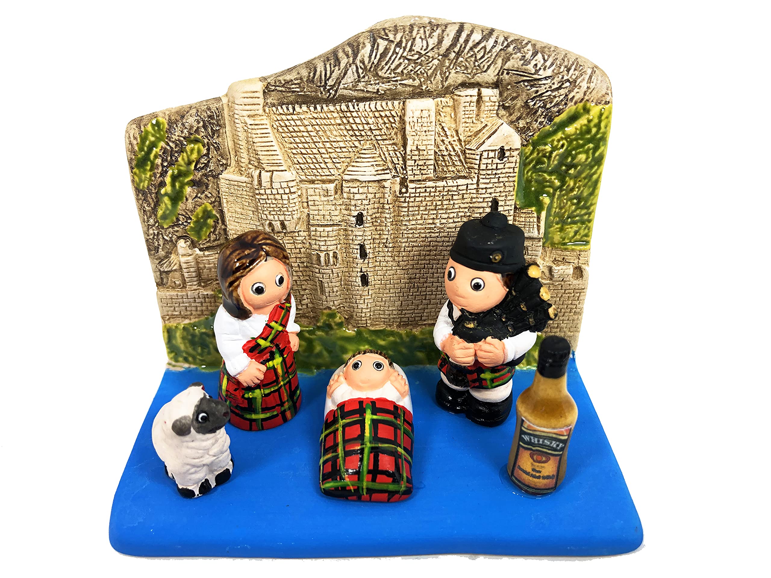 One block nativity measures 3.3x2.2x2.2 high