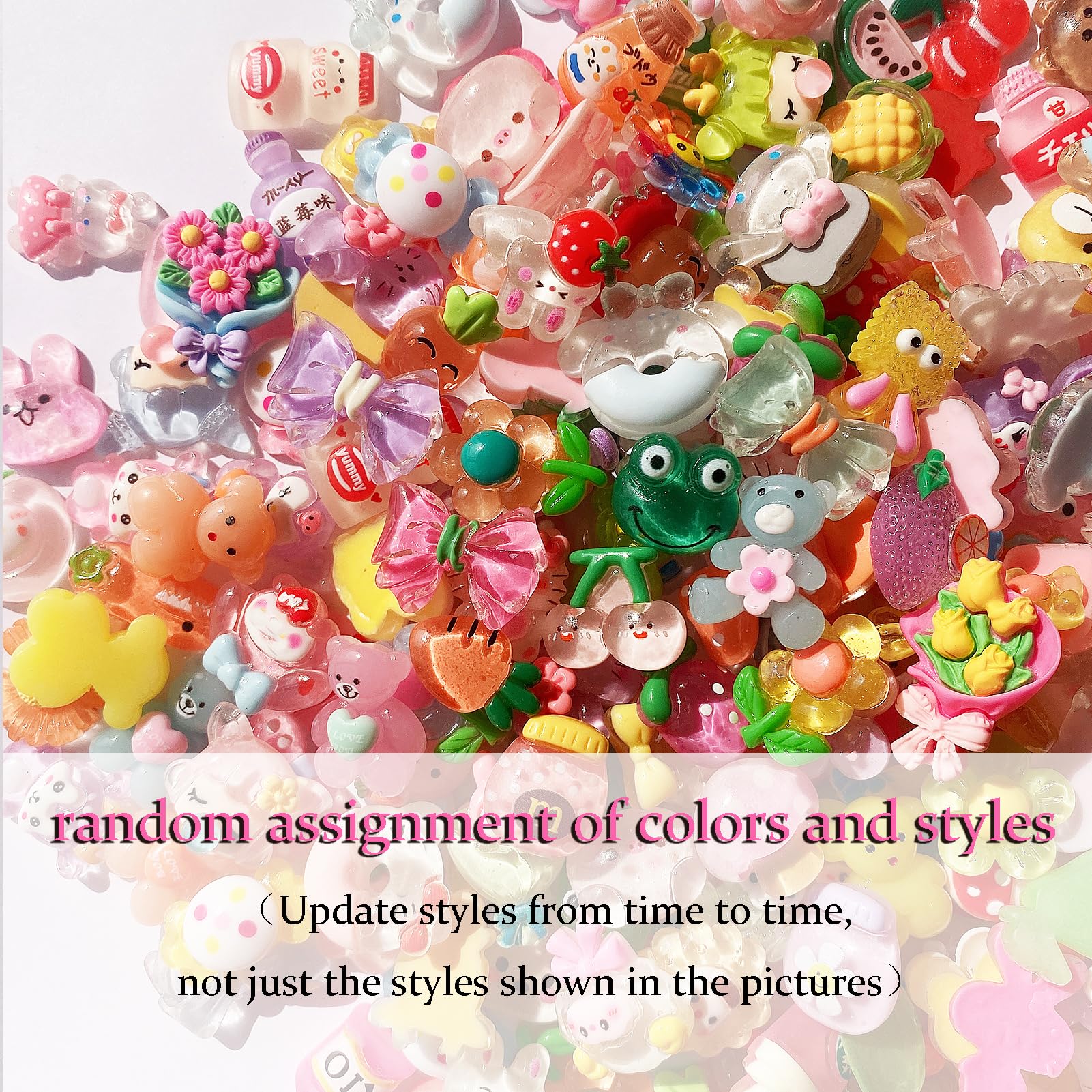 Random color and style resin embellishments suitable for crafts