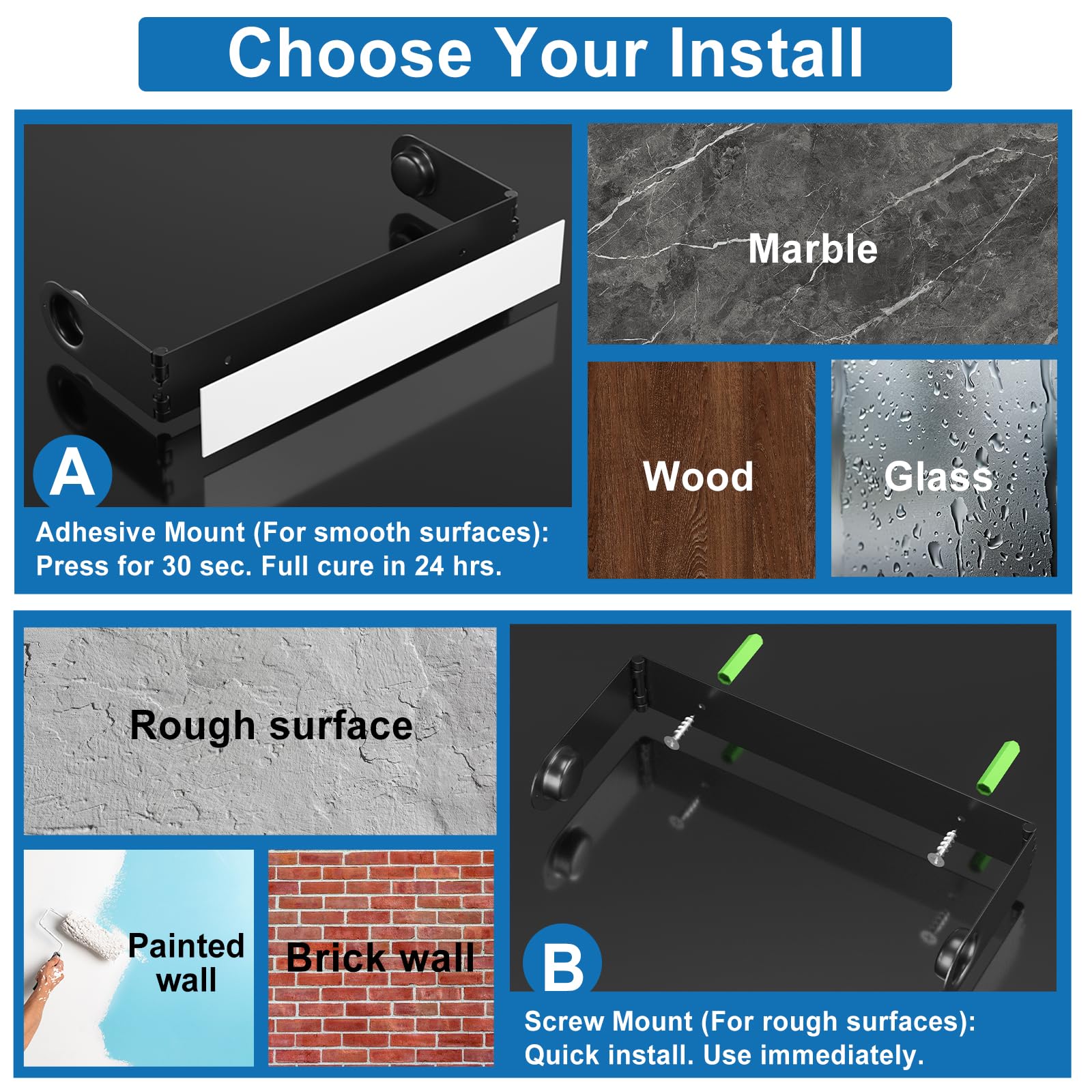 Screw mount under cabinet paper towel holder for permanent install