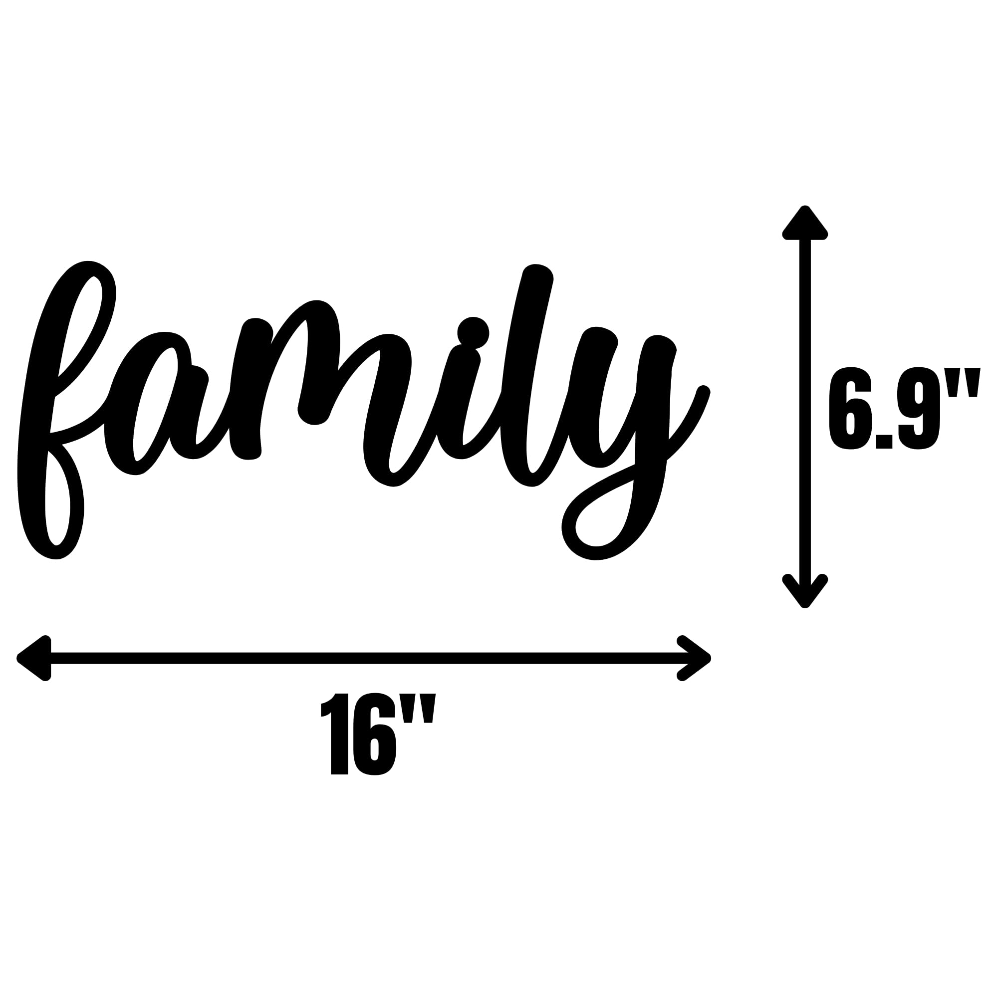Contemporary metal art for walls with family text