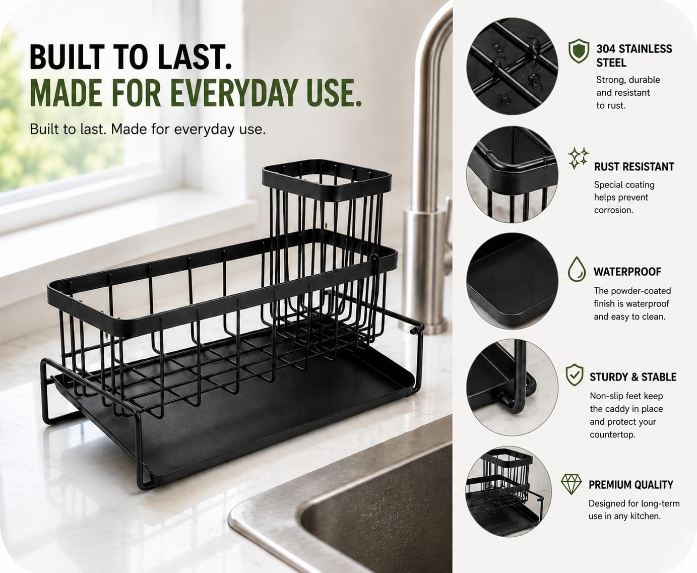 Removable drip tray for easy draining and cleaning