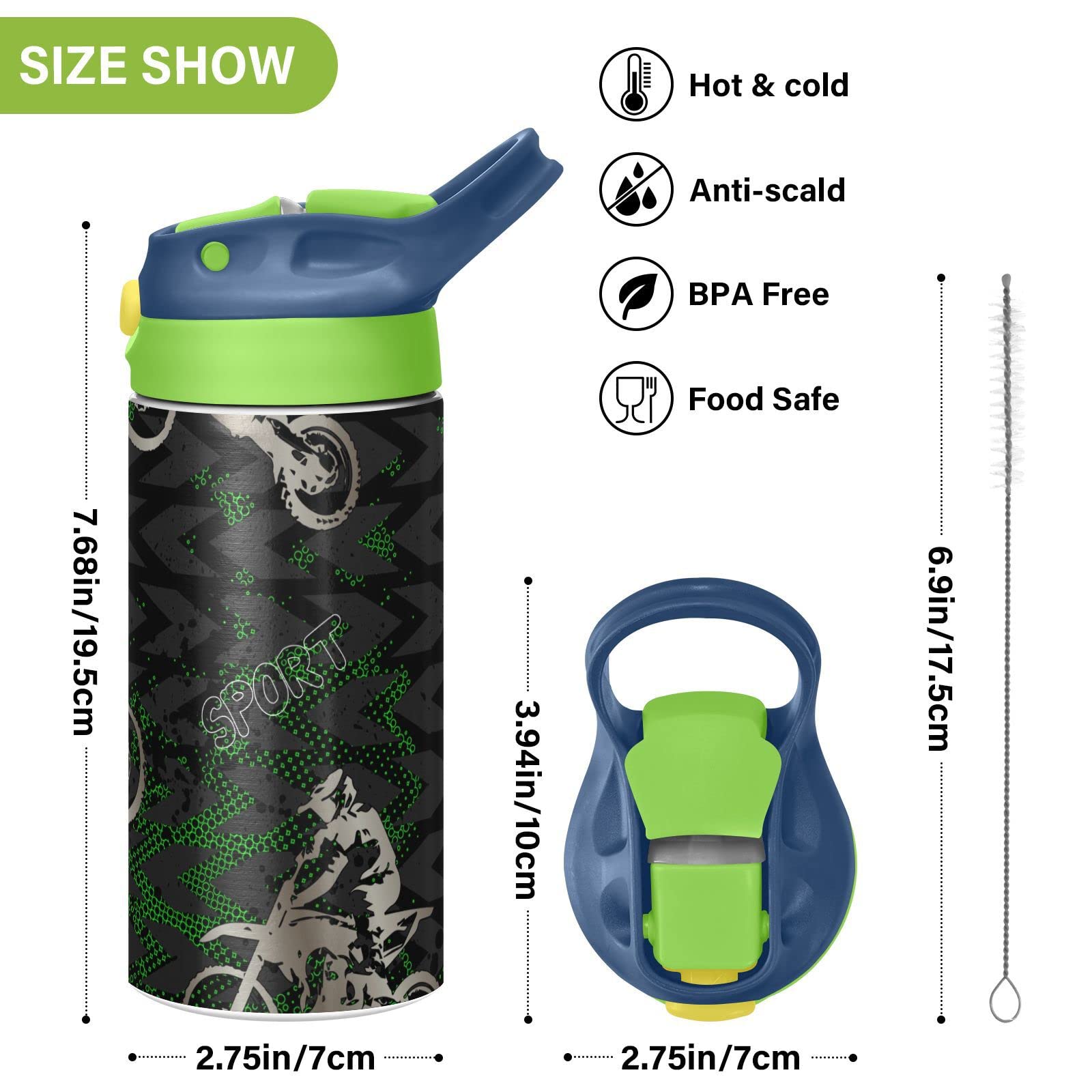 SDMKA water bottle straw lid and mouthpiece design