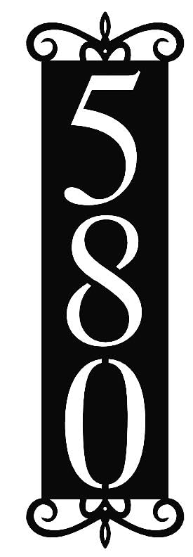 Sea Biscuit Metal Designs Personalized Vertical Le Fleux Address Sign 7x24 inches