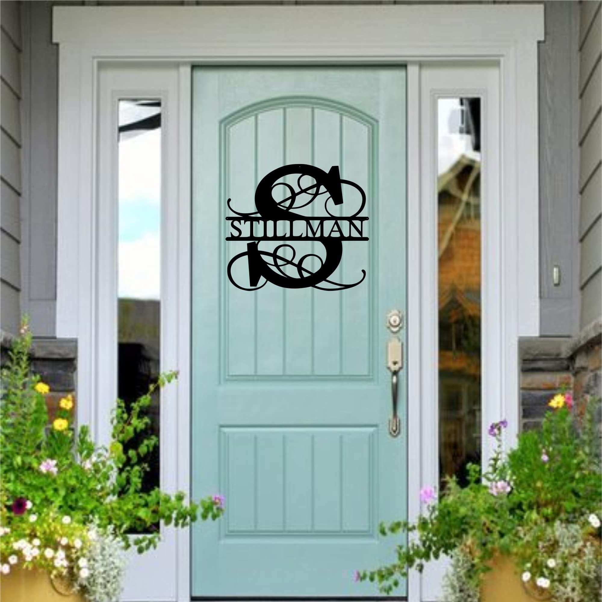 18 inch wide split letter monogram sign