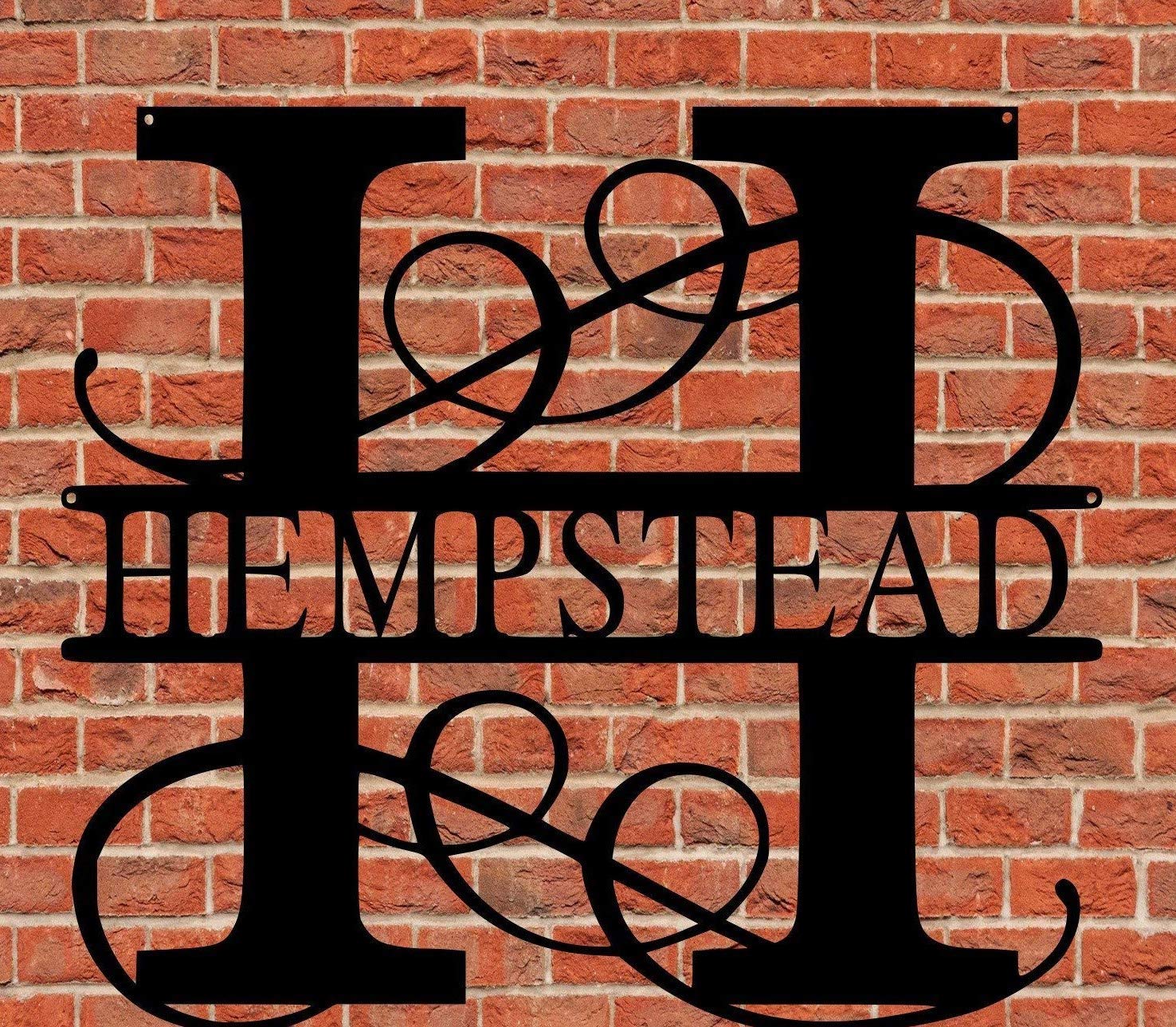 36 inch wide monogram sign with polished finish